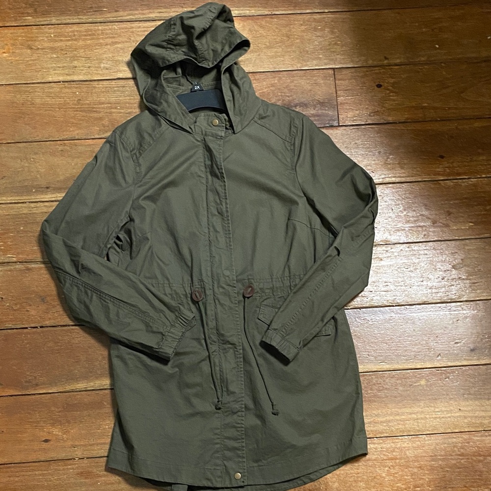 Love Tree Army Green Hooded Utility Jacket